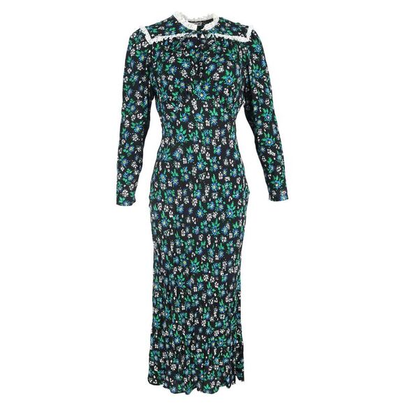 Rixo Ada Lace-Trimmed Floral-Print Crepe Maxi Dress In...